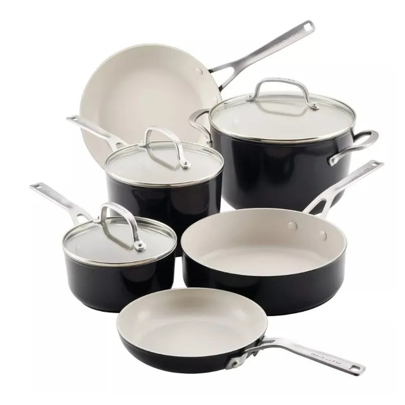 KitchenAid 9pc Ceramic Forged Aluminum Nonstick Cookware Set