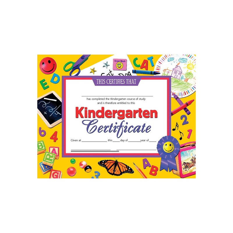 Kindergarten Certificate, 8.5″ x 11″ – Pack of 30