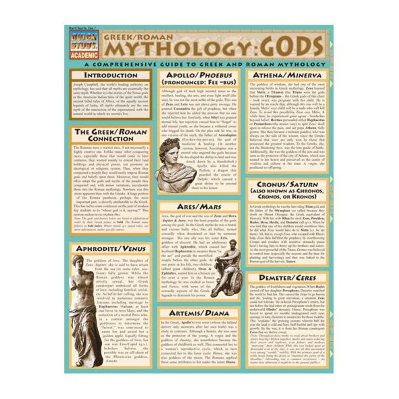 QuickStudy: Mythology Greek and Roman gods