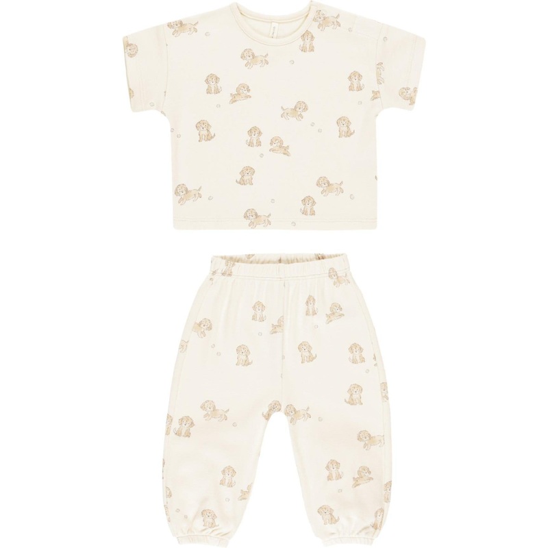 Quincy Mae Jersey Tee + Pant Set || Puppies
