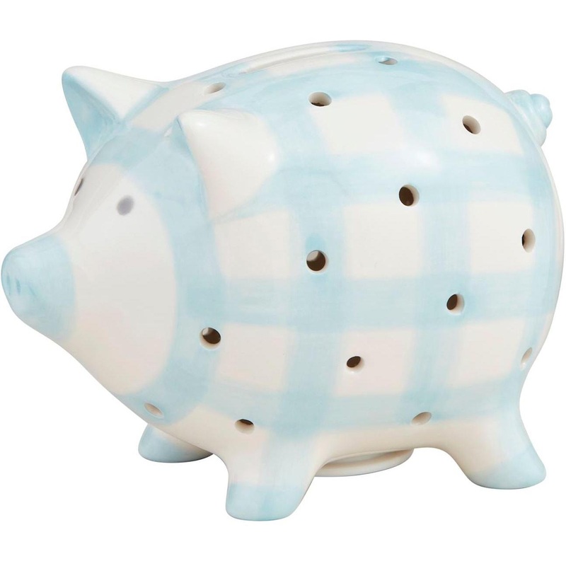 Mud Pie Blue Light Up Piggy Bank