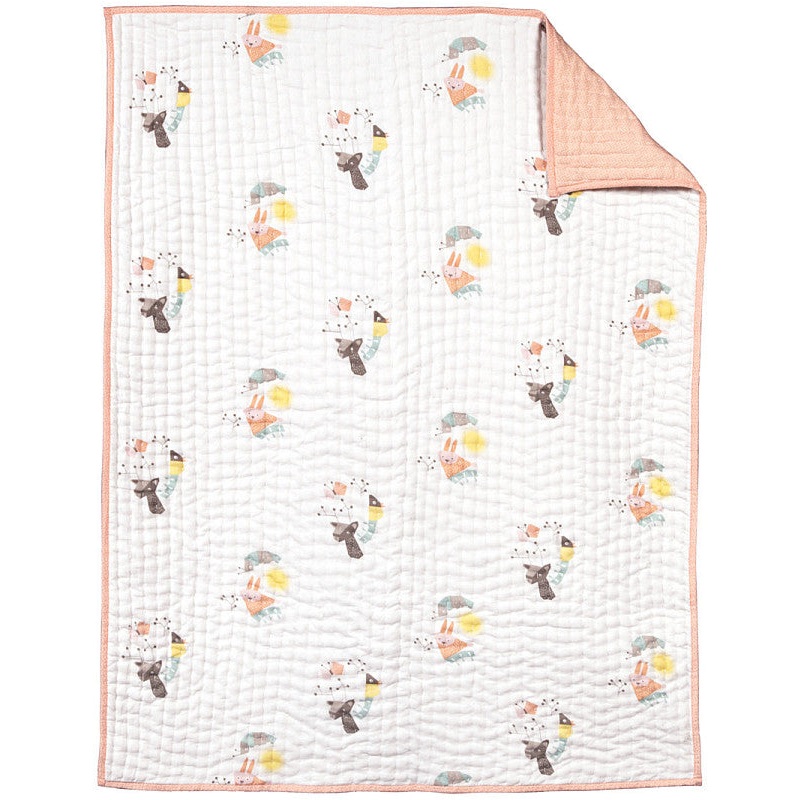 Nursery Works Menagerie Organic Cotton Hand-Quilted Blanket