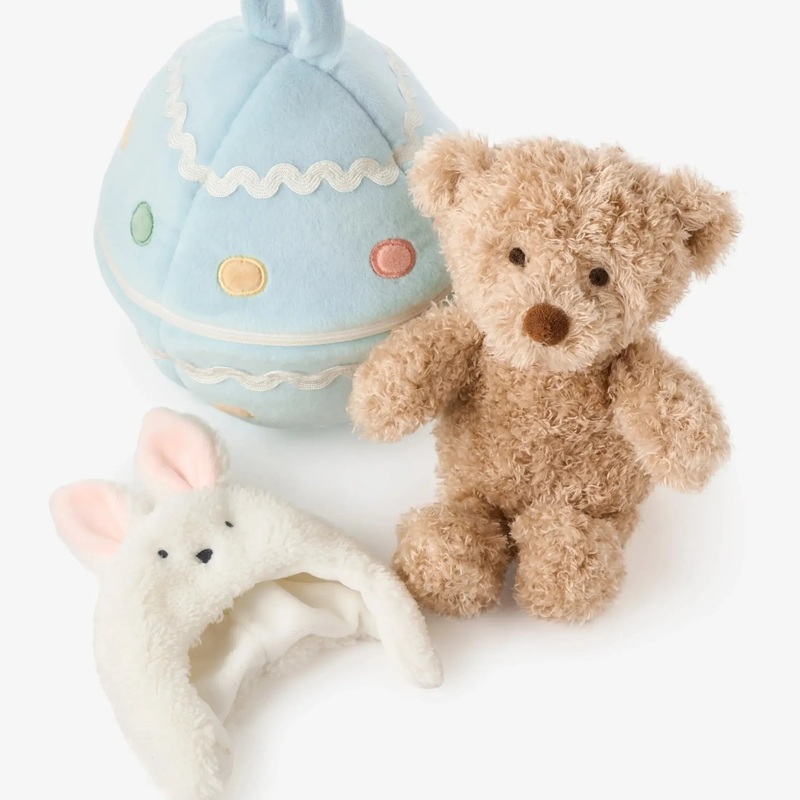 Elegant Baby- Hatchling Egg Plush – Teddy Bear w/ Bunny Hat