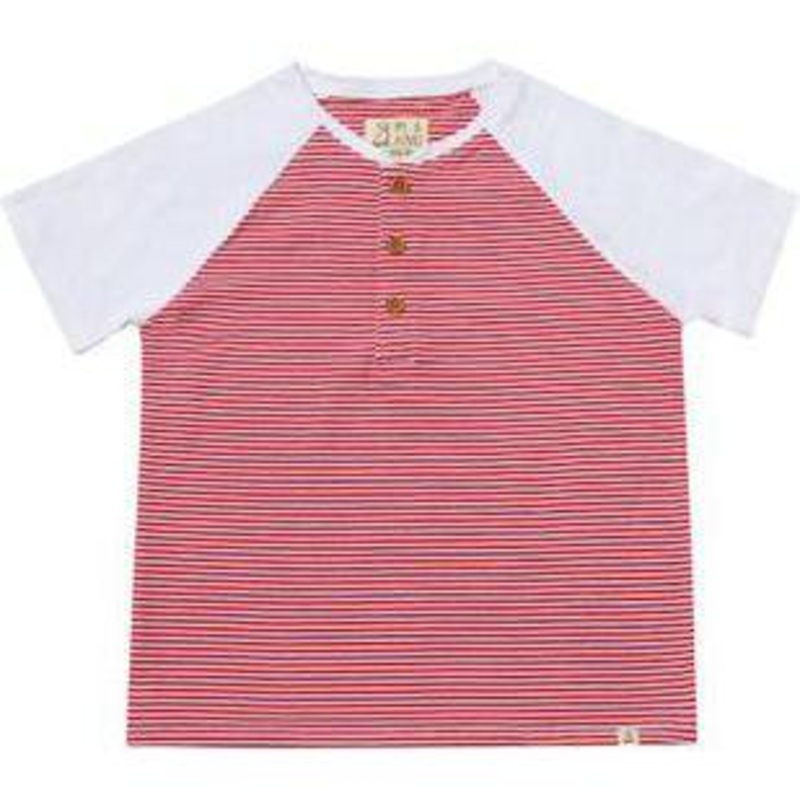 Me & Henry Beacon Raglan Henley | Red/White Stripe