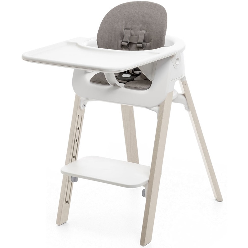 Stokke Steps Complete High Chair with Cushion – White/Whitewash/Greige