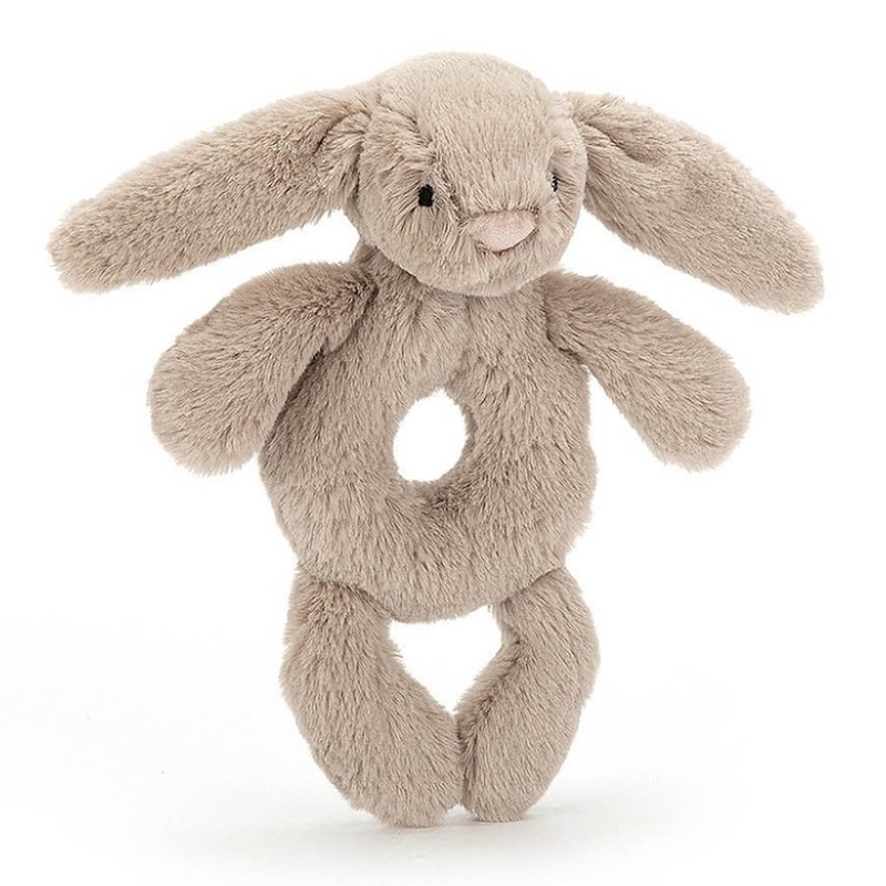 Bashful Beige Bunny Ring Rattle