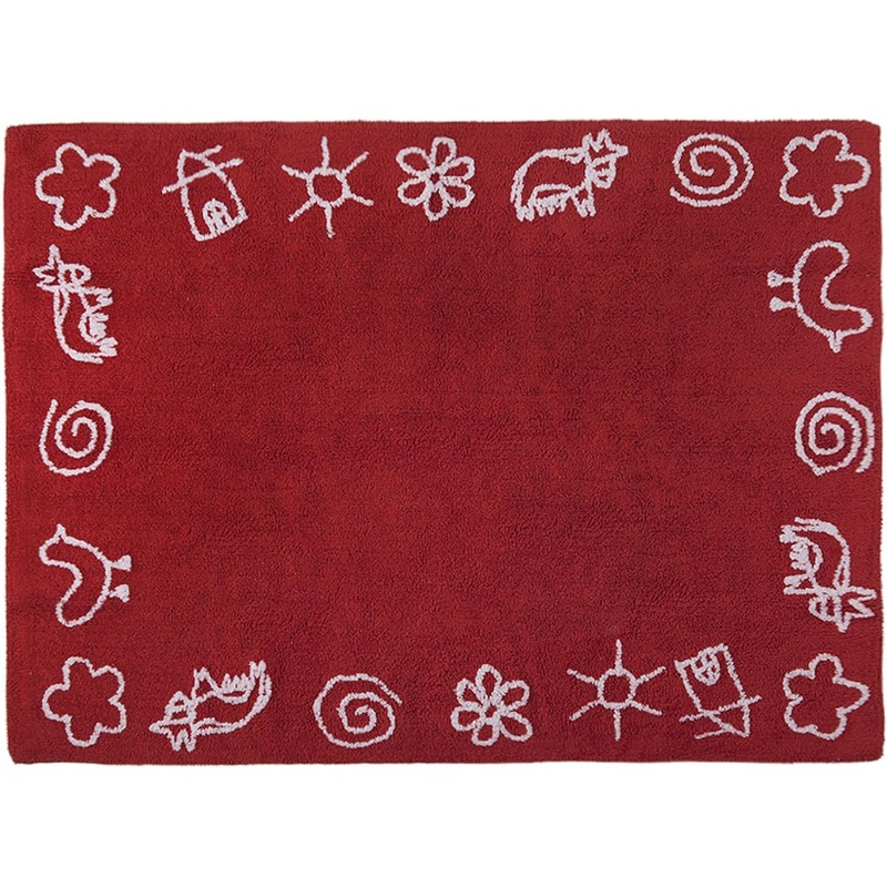 Lorena Canals Farm Rug – Red (4′ x 5′ 3″)