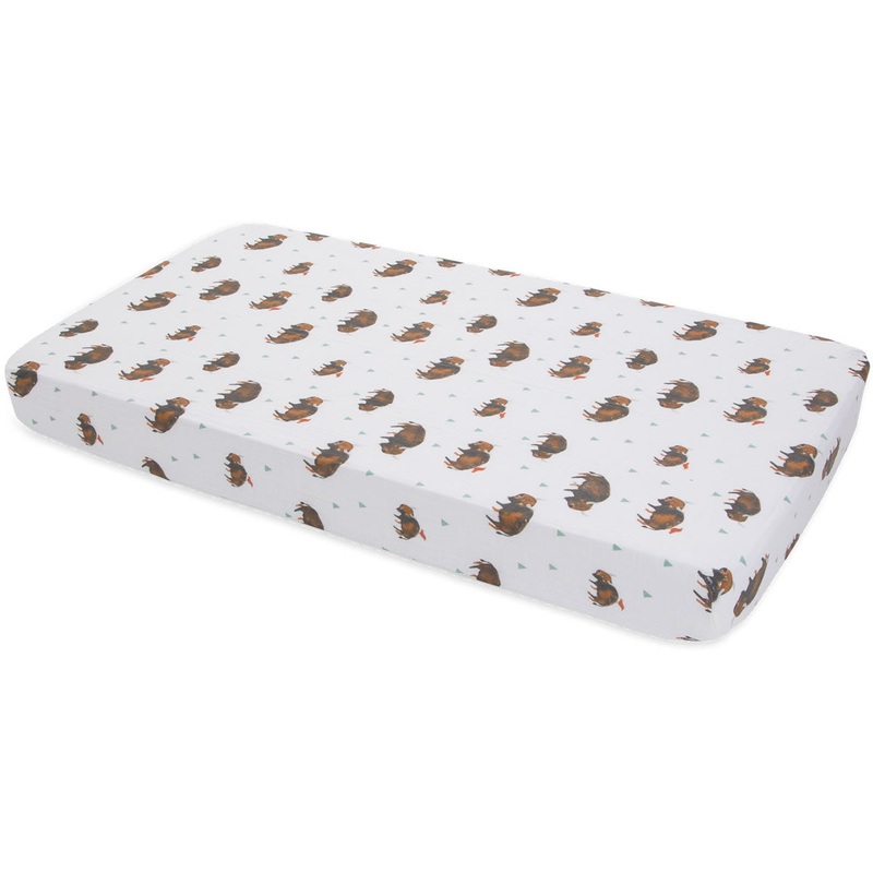 Little Unicorn Cotton Muslin Fitted Crib Sheet – Bison