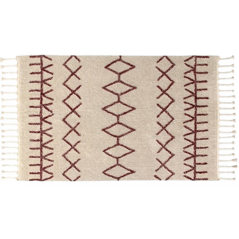 Lorena Canals Bereber Rug – Burgundy (4’7″ x 6’7″)