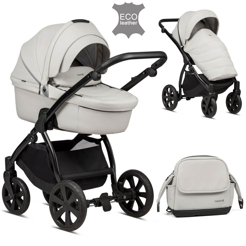 Noordi Fjordi Leather 2-in-1 Pram – Cloud
