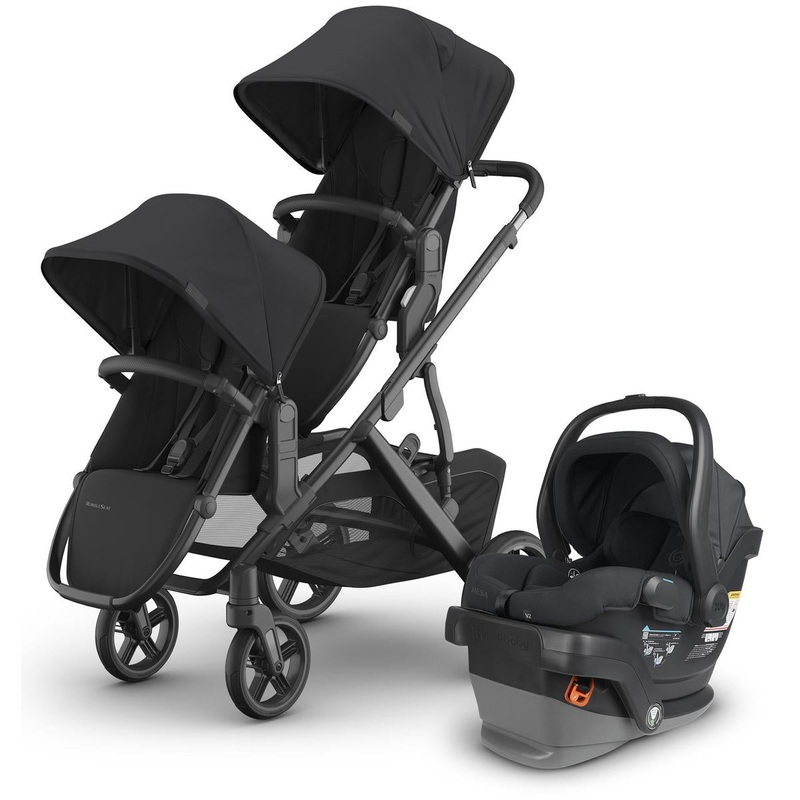 UPPAbaby Vista V3 Double Stroller with RumbleSeat V3 + Mesa V2 Travel System Bundle – Jake / Jake