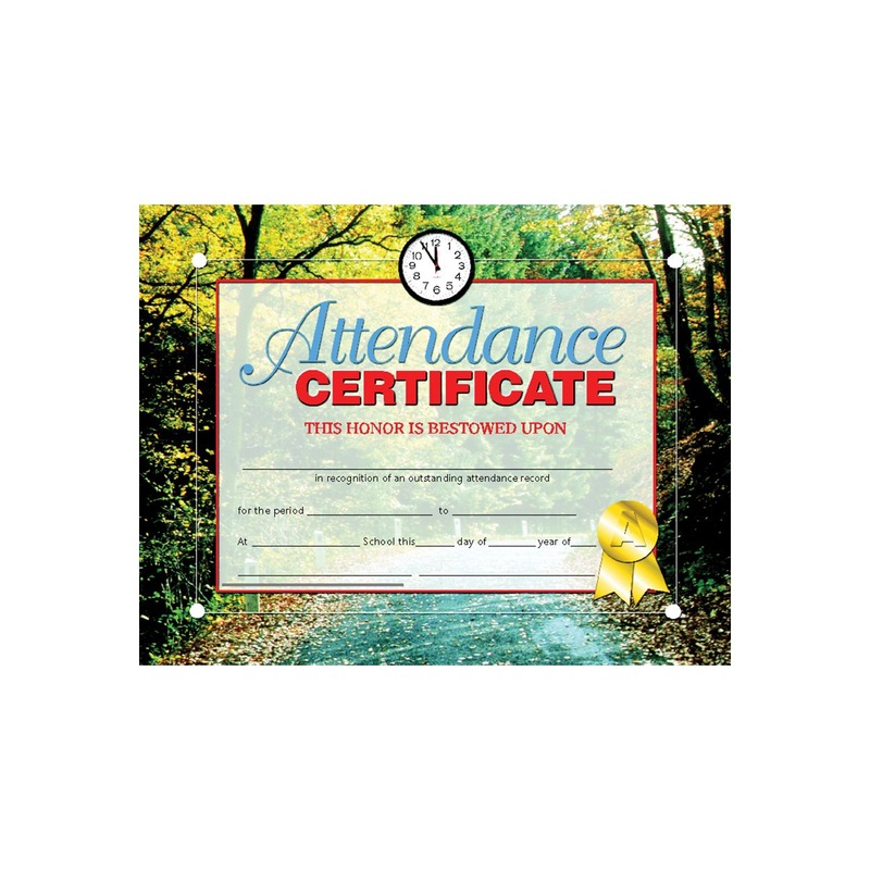 Attendance Certificate, 8.5″ x 11″ – Pack of 30
