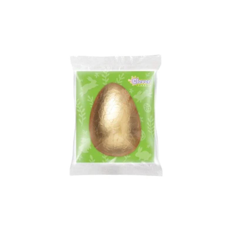 Clever Candy- The Golden Egg Foiled Solid Milk Chocolate 3 OZ