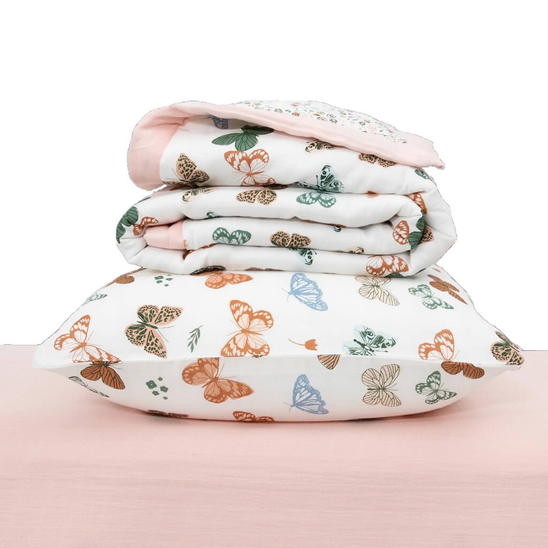 Muslin Toddler Bedding Set Butterflies