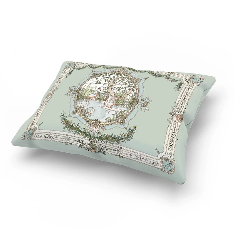 Satin Cushion Tapestry Olive Green