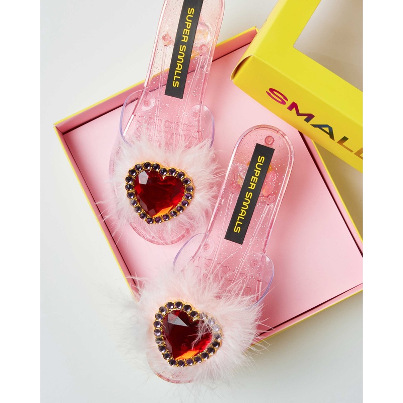 Super Smalls Red Heart Gem & Feather Play Shoes