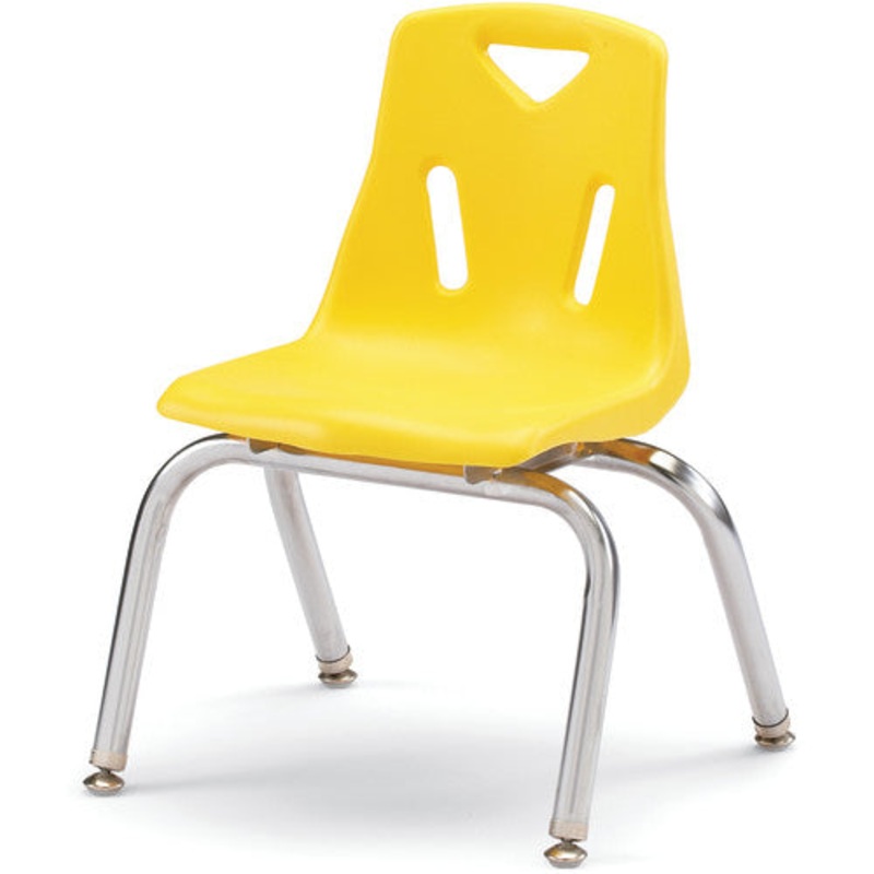Berries Stacking Chair with Chrome-Plated Legs – 12″ Ht – Yellow