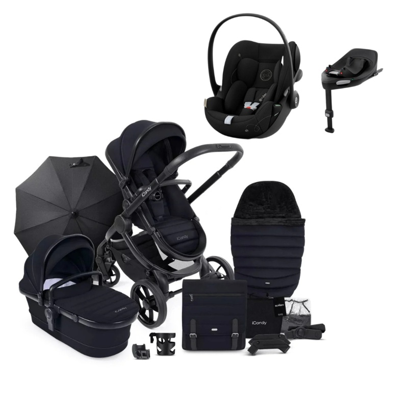 iCandy Peach 7 + Cybex Cloud G with Rotating Base Travel System Bundle – Black