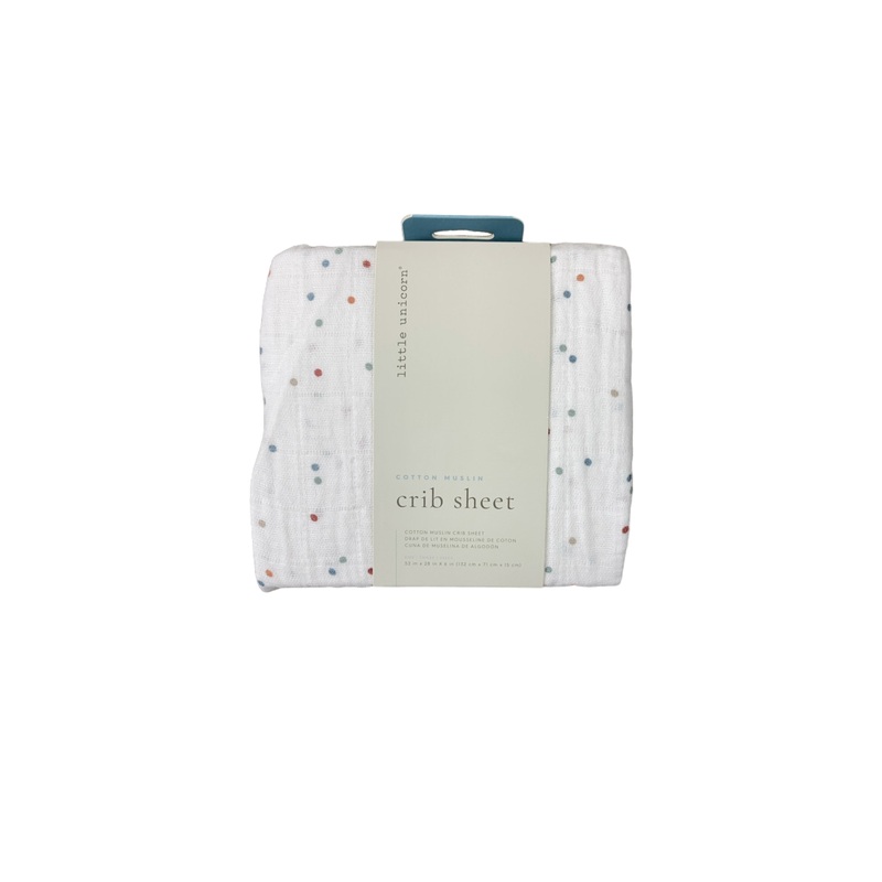Little Unicorn Cotton Muslin Fitted Crib Sheet, Dots