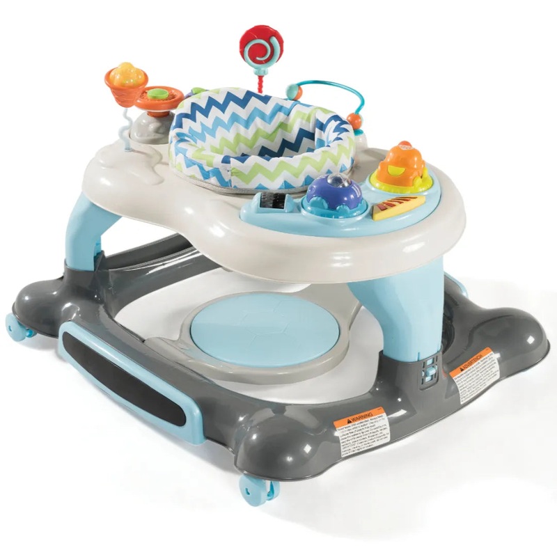 3-in-1 Activity Walker and Rocker with Jumping Board – Blue