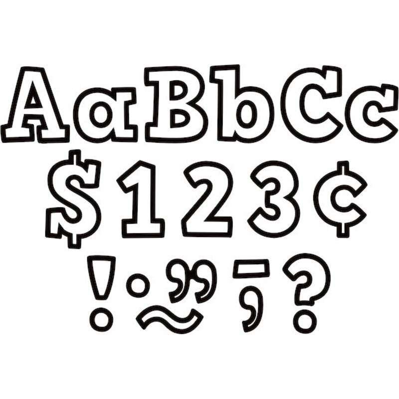 Black & White Bold Block 4″ Letters Combo Pack