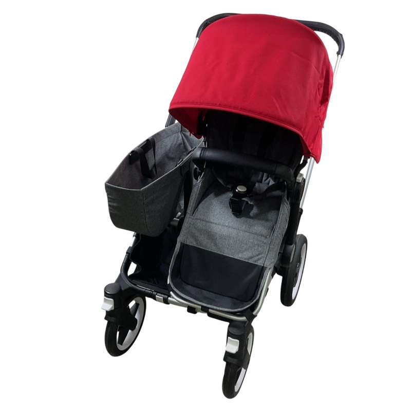 Bugaboo Donkey 3 Mono Stroller, 2020, Aluminum, Grey Melange, Red
