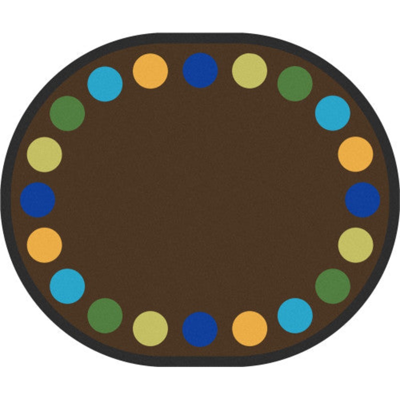 Lots of Dots Rug, 10’9″ x 13’2″ Oval (20 dots), Earthtone