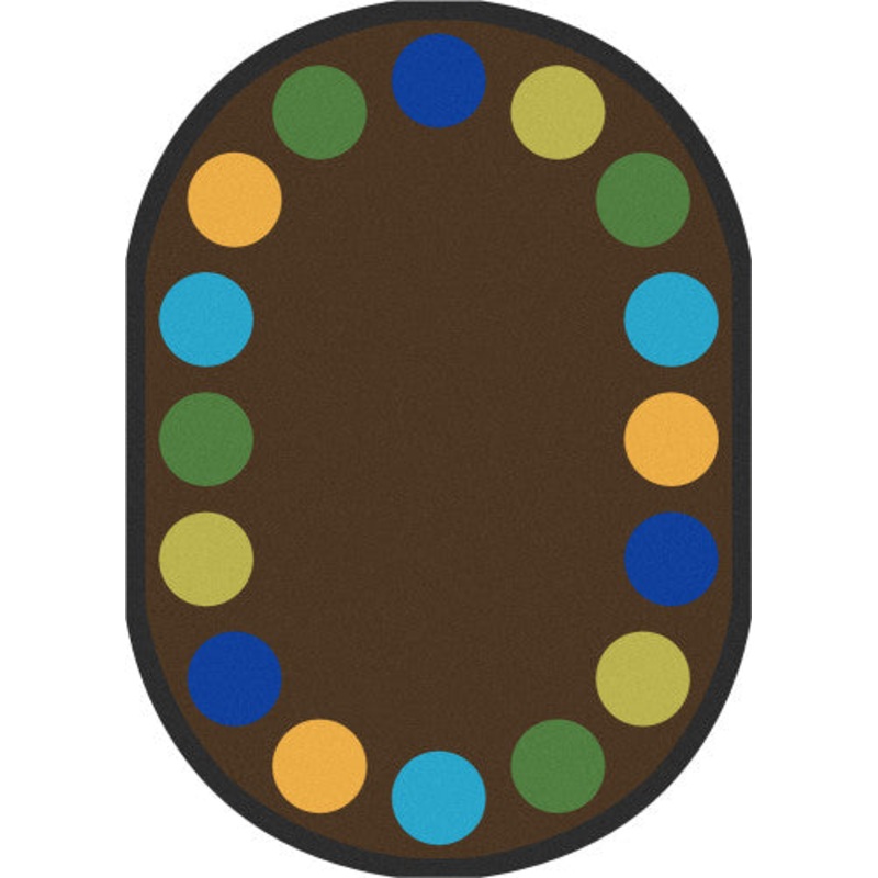 Lots of Dots Rug, 7’8″ x 10’9″ Oval, (16 dots), Earthtone