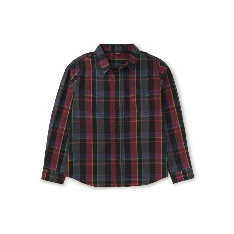 Tea Collection Adult Long Sleeve Button Up Shirt – Family Plaid