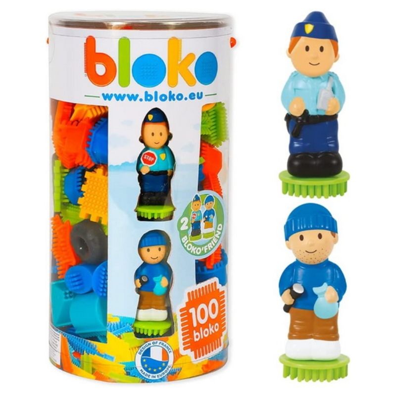 100 Pieces Tube with 2 Bloko 3D Figures