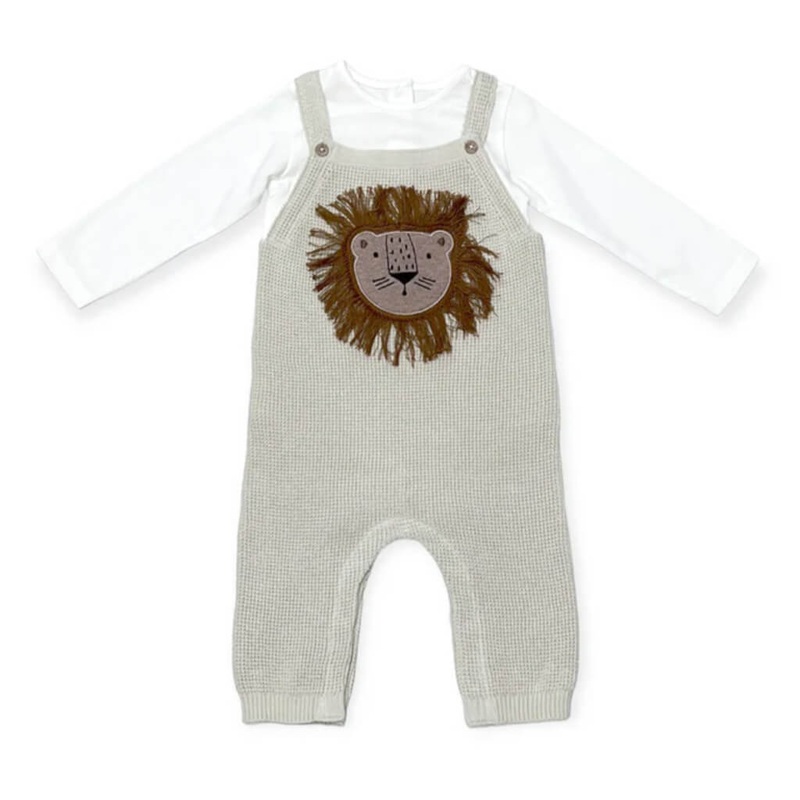 Applique Overall Knit Set Lion