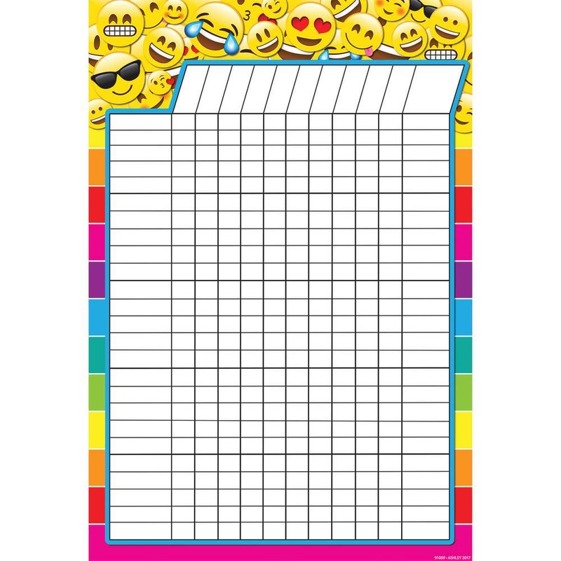 Smart Poly Chart 13″X19″, Emoji Incentive *Grommett