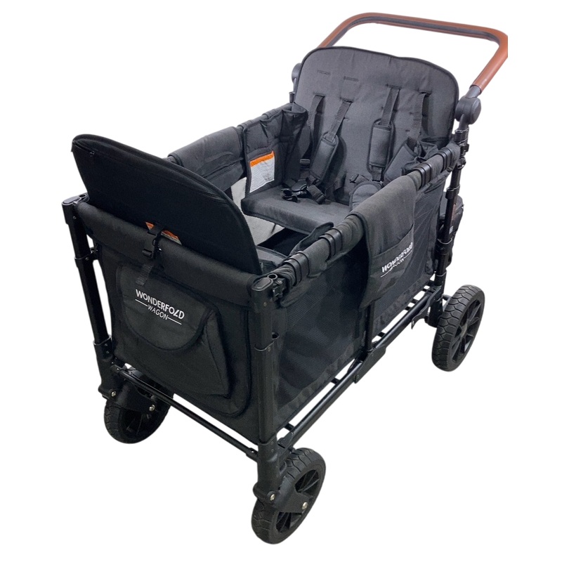 Wonderfold W4 Luxe Quad Stroller Wagon, 2021, Volcanic Black