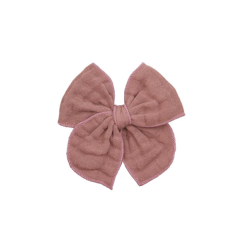 Cloud Muslin Heirloom Bow – Berry Clip