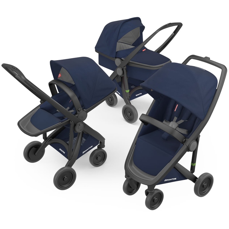 Greentom 3 in 1 Stroller – Black/Blue