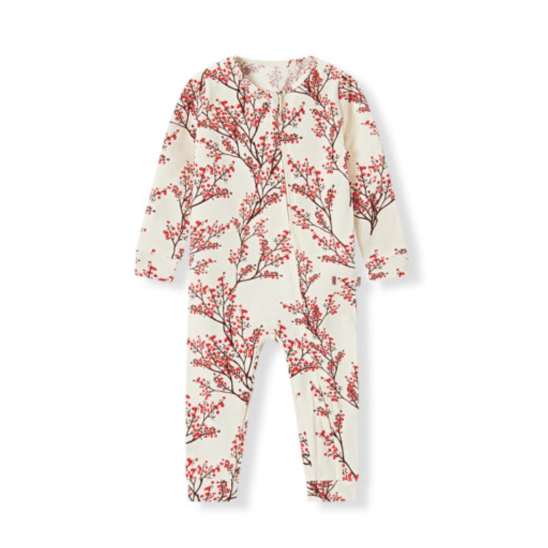Milkbarn Winterberry Cotton Stretch Zipper Pajama