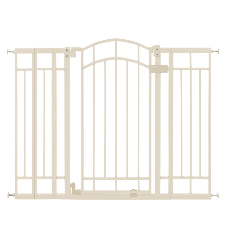 Multi-Use Decorative Extra Tall Walk-Thru Pet and Baby Gate, Openings 29″-48″ Wide – Beige