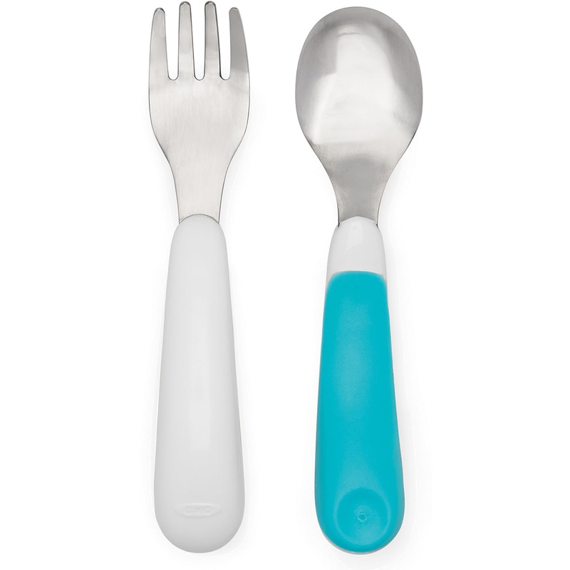 OXO Tot On-the-Go Fork & Spoon Set – Aqua
