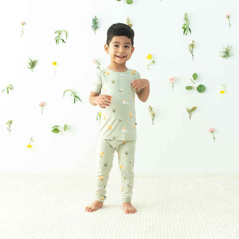 Short Sleeve with Pants Pajamas in Aloe Chick
