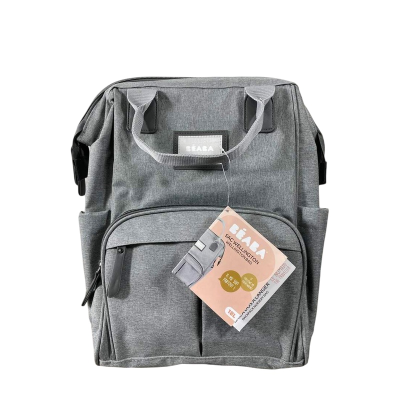 Beaba Wellington Backpack Diaper Bag, Heather grey