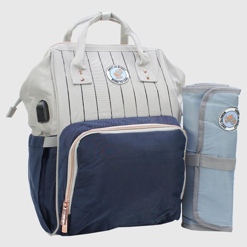 Grey/Navy Sweet Lil Buddy Galaxy Classic Baby Diaper Bag