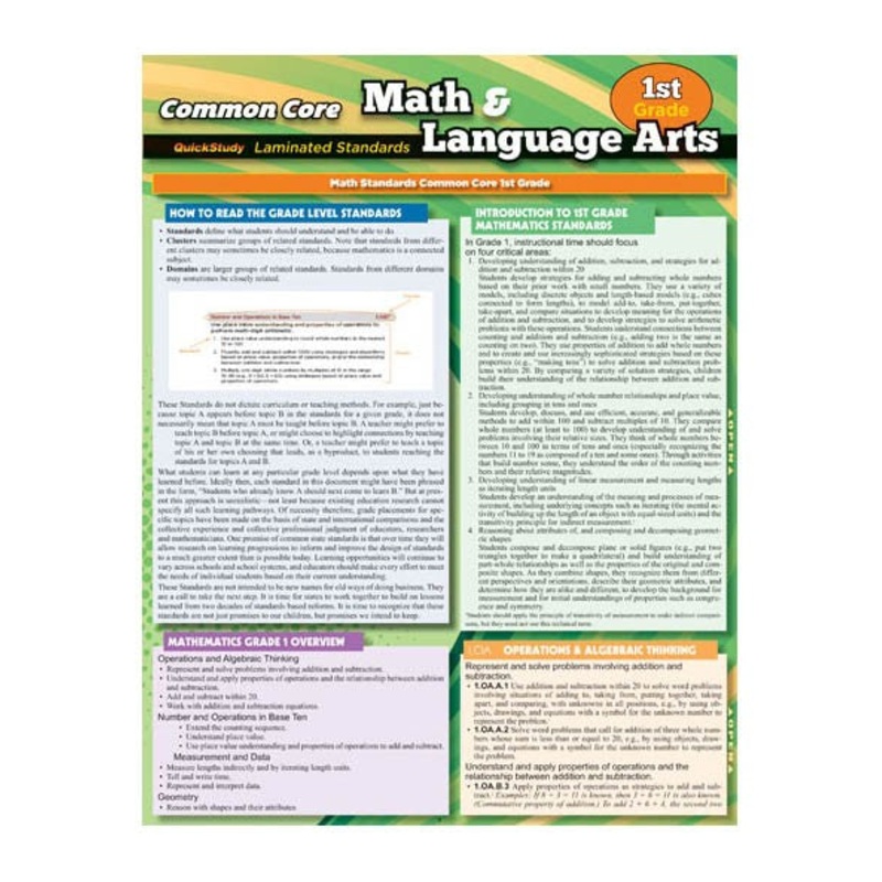 QuickStudy: Common Core Math and Language Arts (1st grade)