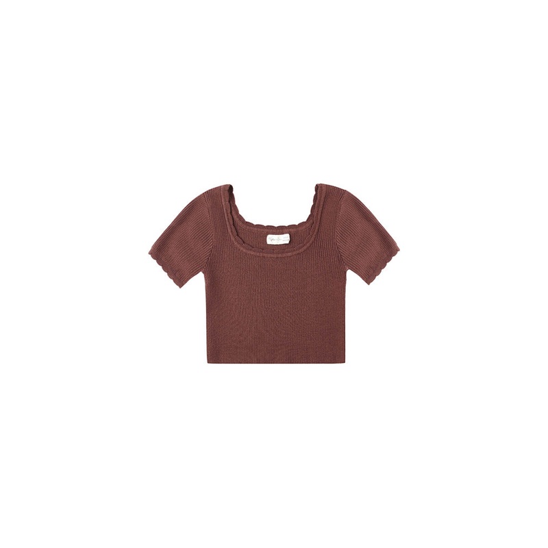 Scallop Tee – Burgundy