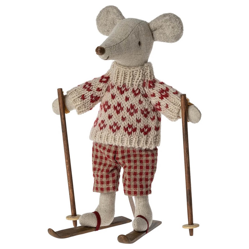 Winter Mum Mouse with Ski Doll