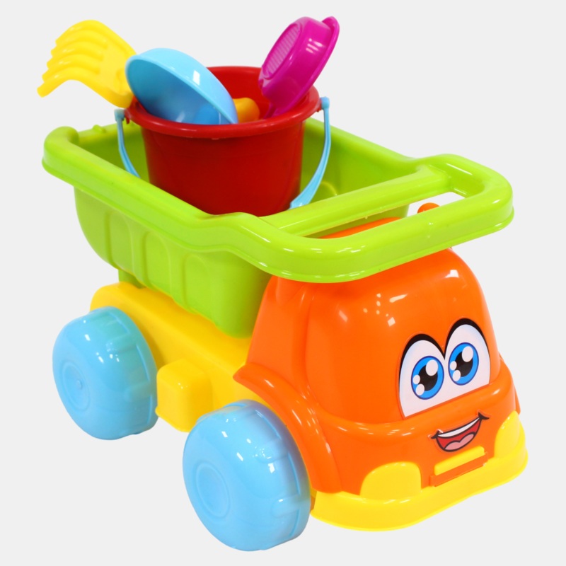 Beach Tipper Truck with Bucket  Orange & Green