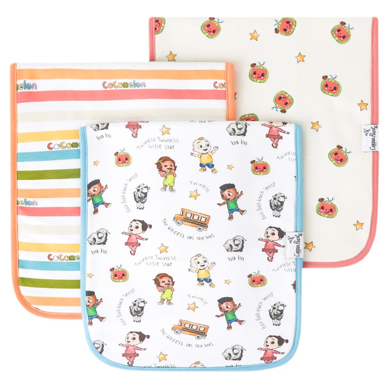 Copper Pearl Premium Burp Cloths | Cocomelon Friends
