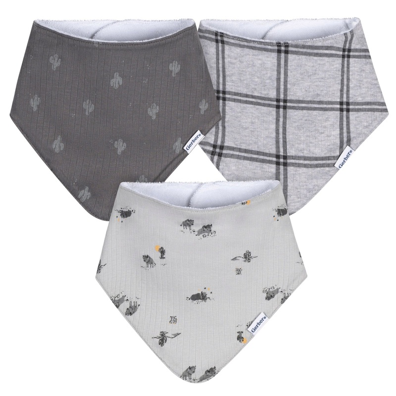 3-Pack Baby Boys Buffalo Bandana Bib