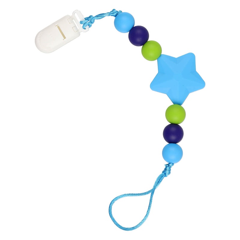 Pacifier Clip Holder Shooting Star Blue