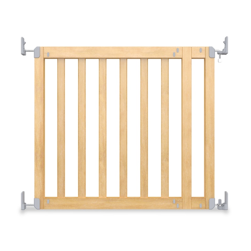 The Doorway 36S Series Custom Collection Pet and Baby Gate, Openings 30-36″ Wide, 22″ Tall – Natural Wood