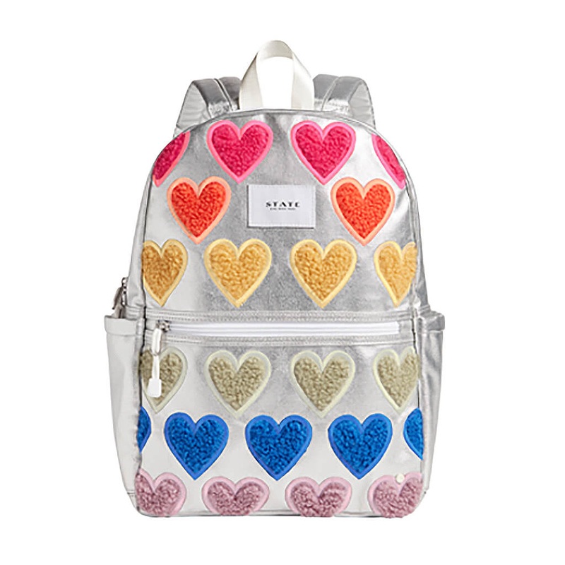 Kane Kids Double Pocket Backpack Fuzzy Hearts